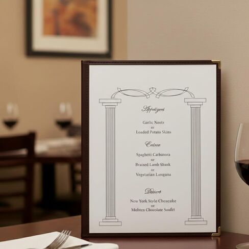 TrueCraftware- 8-1/2" x 11" Brown Single Restaurant Menu Covers 1 Page 2 View Set of 10- Crystal Clear Menu Covers Fits A4 Size Paper Menu Sleeve Menu Folder Menu Book Holders for Bar Cafe Restaurant in Saudi Arabia