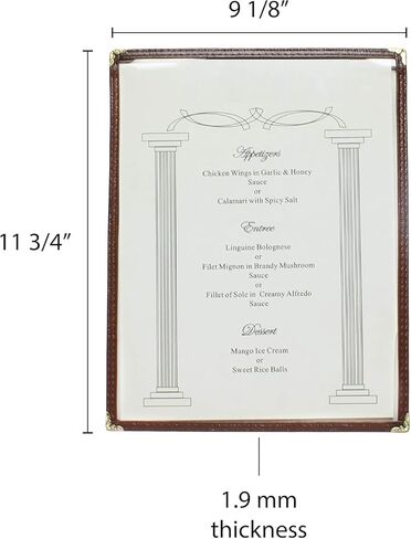 TrueCraftware- 8-1/2" x 11" Brown Single Restaurant Menu Covers 1 Page 2 View Set of 10- Crystal Clear Menu Covers Fits A4 Size Paper Menu Sleeve Menu Folder Menu Book Holders for Bar Cafe Restaurant in Saudi Arabia