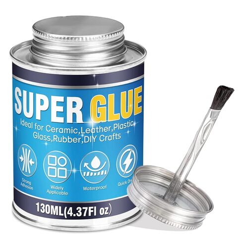 صمغ فائق، صمغ فائق لجميع الأغراض، 130 مل غراء شفاف عالي القوة مع فرشاة، غراء سيانوأكريليت سريع الجفاف للخشب والمطاط والجلود والبلاستيك والمعادن والحرف اليدوية والمزيد in Kuwait