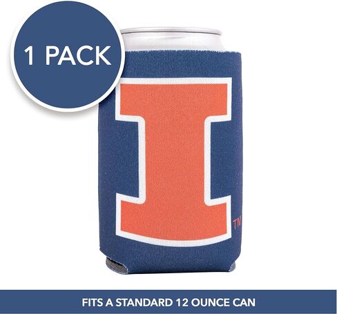 Desert Cactus University of Illinois Can Insulator Fighting Illini U of I Beverage Cooler 1 Pack Foam 12oz Can Holder Single Sided (Design A) in Saudi Arabia