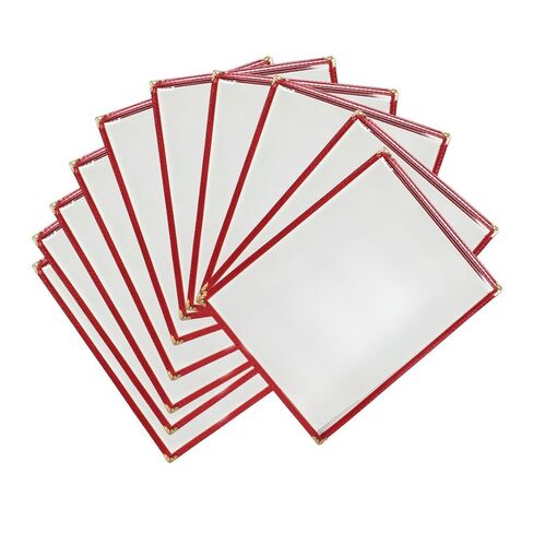 TrueCraftware- 8-1/2" x 11" Brown Single Restaurant Menu Covers 1 Page 2 View Set of 10- Crystal Clear Menu Covers Fits A4 Size Paper Menu Sleeve Menu Folder Menu Book Holders for Bar Cafe Restaurant in Saudi Arabia