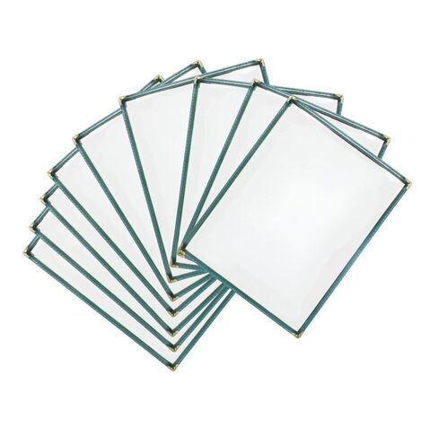 TrueCraftware- 8-1/2" x 11" Brown Single Restaurant Menu Covers 1 Page 2 View Set of 10- Crystal Clear Menu Covers Fits A4 Size Paper Menu Sleeve Menu Folder Menu Book Holders for Bar Cafe Restaurant in Saudi Arabia