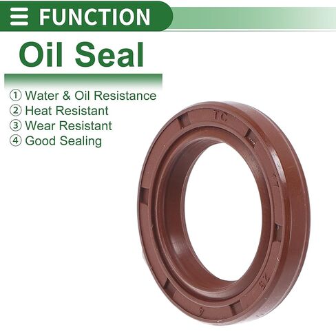 Universal Oil Seal TC Double Lip W Steel Spring Seal Ring Rotary Shaft Seal 17x25x4mm High Pressure FKM Rubber Brown 5 Pcs in Saudi Arabia