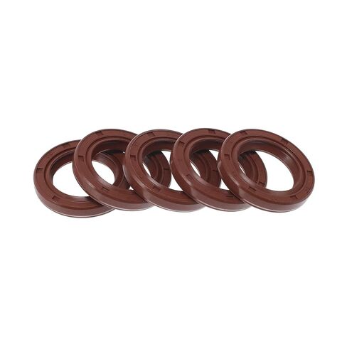 Universal Oil Seal TC Double Lip W Steel Spring Seal Ring Rotary Shaft Seal 17x25x4mm High Pressure FKM Rubber Brown 5 Pcs in Saudi Arabia
