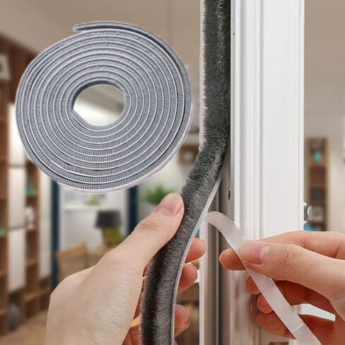 32.8 Ft Self Adhesive Weather Stripping Seal Strip Weatherstrip for Windows and Doors House Soundproofing,Windproof,Dustproof,Stronger Stickiness,0.35 Wide X 0.2 inch Thick, Gray in Saudi Arabia