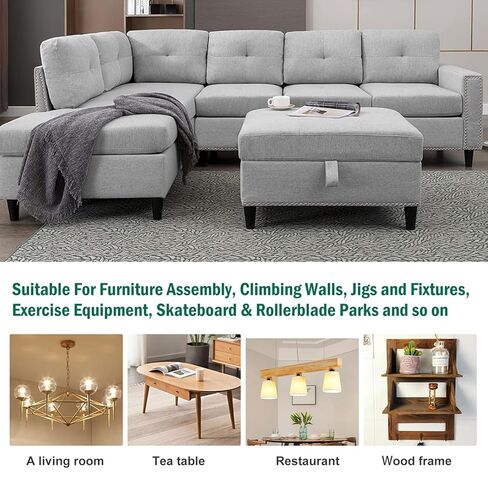 FoDau770 3/8"-16 Brad Hole T-Nut with Screws, Zinc Plated Carbon Steel 3-Hole T-Nuts, Insert Female Thread Mounting Fastener for Wood Furniture and DIY Project - 16 Set (64 Pieces) in Kuwait