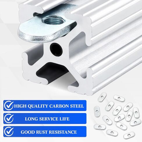 200 قطعة M6 x 1.0 صواميل T-Track مركزية لـ 10 سلسلة T-Slot من الألومنيوم المطلي بالزنك وصواميل T-Track من الفولاذ الكربوني لآلة CNC، طابعة ثلاثية الأبعاد، ملحقات طاولة العمل in Kuwait
