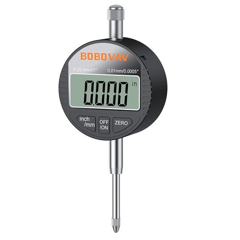 مؤشر رقمي للقرص الإلكتروني مقاس 0-1 بوصة/25.4 مم بدقة احترافية 0.01 مم، إعداد صفر وتحويل بوصة/متري - مثالي لقياس الحجم الصغير وتسوية الطابعة ثلاثية الأبعاد in Kuwait