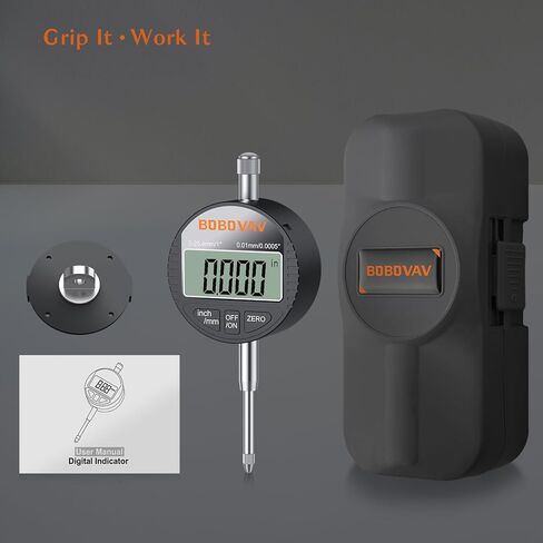 مؤشر رقمي للقرص الإلكتروني مقاس 0-1 بوصة/25.4 مم بدقة احترافية 0.01 مم، إعداد صفر وتحويل بوصة/متري - مثالي لقياس الحجم الصغير وتسوية الطابعة ثلاثية الأبعاد in Kuwait