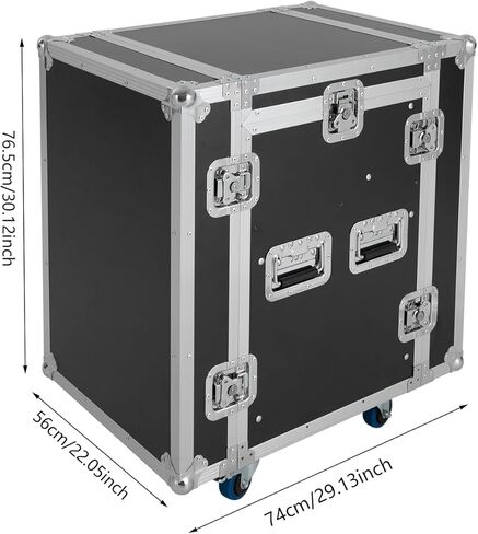 حافظة طريق 10U Pa Dj Rack، حافظة Pa Dj Pro Audio Amp Effect مع تصميم من طبقتين و4 عجلات، خزانة Pa/Dj بحافة معدنية سميكة للاستوديوهات والمسارح المنزلية KTVs وحفلات الزفاف وما إلى ذلك in Kuwait