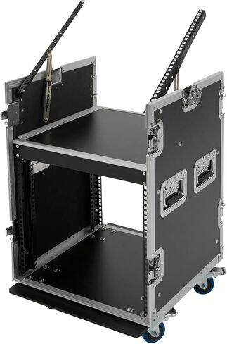 حافظة طريق 10U Pa Dj Rack، حافظة Pa Dj Pro Audio Amp Effect مع تصميم من طبقتين و4 عجلات، خزانة Pa/Dj بحافة معدنية سميكة للاستوديوهات والمسارح المنزلية KTVs وحفلات الزفاف وما إلى ذلك in Kuwait