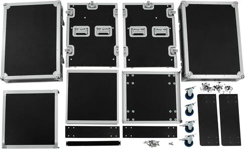 حافظة طريق 10U Pa Dj Rack، حافظة Pa Dj Pro Audio Amp Effect مع تصميم من طبقتين و4 عجلات، خزانة Pa/Dj بحافة معدنية سميكة للاستوديوهات والمسارح المنزلية KTVs وحفلات الزفاف وما إلى ذلك in Kuwait