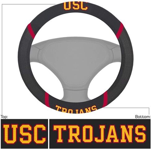 مجموعة ملحقات السيارة AAC FANMATS NCAA مع مساند الرأس وغطاء عجلة القيادة لمحبي USC Trojans المرخصة رسميًا (3 عناصر) in Kuwait