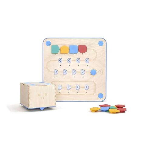 Early Programming: Screen-Free Cubetto Robotics Set, 1 Transparent Pocket Mat 6x6, 1-Set Thematic Number & Alphabet Cards - Perfect for School & Home Learning in Kuwait