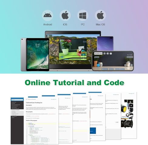 مجموعة السيارة الذكية LAFVIN 4WD لـ Raspberry Pi 5 4 B 3 B+ B A+، تتبع الخط، تتبع الوجه، تجنب العوائق، مع Tutorail (بدون Raspberry Pi) in Kuwait