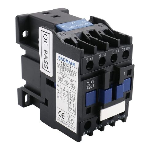 Baomain AC Contactor with Interlock CJX2-1201 24VAC 12A 6KV 50/60Hz 660V 3 Phase 3-Pole 1NC DIN Rail Mount Pack of 2 in Saudi Arabia