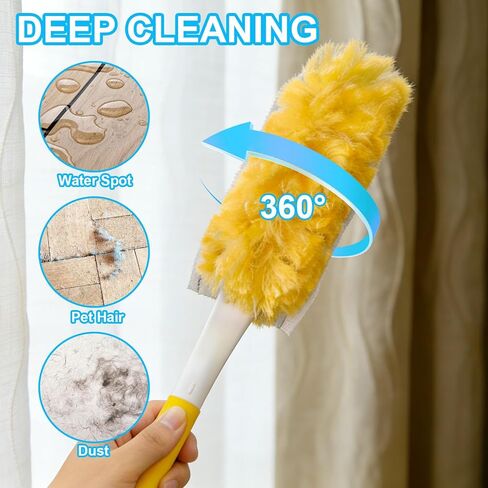 20 عبوة من منفضة الغبار شديدة التحمل من أجل سويفر، مجموعة منافض للاستعمال مرة واحدة متعددة الأسطح بزاوية 360 درجة لتنظيف الغبار الإلكترونيات والأثاث ومروحة السقف العمياء (المقبض غير متضمن) in Kuwait