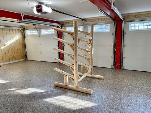 5-Place One-Sided SUP Log Rack, Outdoor Storage Racks, Paddle Board Rack for Storage Organizer, SUP Racks for Boat Storages, Paddleboard Stand - Natural + 15" Anchor Kit in Kuwait