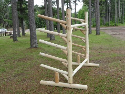 5-Place One-Sided SUP Log Rack, Outdoor Storage Racks, Paddle Board Rack for Storage Organizer, SUP Racks for Boat Storages, Paddleboard Stand - Natural + 15" Anchor Kit in Kuwait