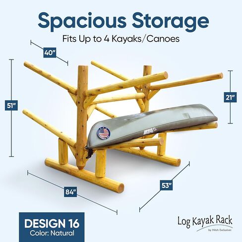 4-Place/Canoe Racks, Freestanding Surfboards Storage, Heavy Duty Storage Rack, Surfboard Stand, Canoe Paddles or SUP Storage Racks, SUP Boards - Natural + 15" Anchor Kit in Kuwait