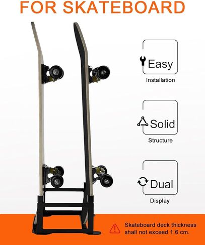 Adjustable Skateboard Floor Stand, Dual Side Display Rack with Anti Tip&Anti Scratch Protection in Kuwait