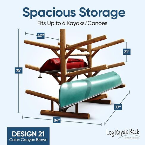 6-Place/Canoe Racks, Freestanding Paddle Board Storages, Surfboard Stand, Canoe Paddles or SUP Storage Racks, Paddle Board Rack for Outdoor Storage - Canyon Brown + 15" Anchor Kit in Kuwait