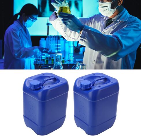 2 قطعة 10L HDPE البلاستيك التراص النفايات الكيميائية السائل دلو حاوية تخزين المختبر مع غطاء المسمار ومقبض للاستخدام الصناعي والمختبري in Saudi Arabia