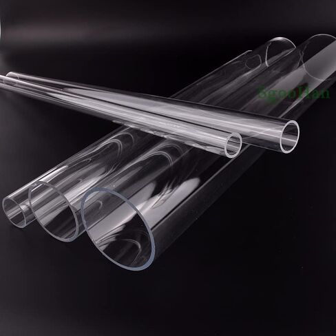 Clear Acrylic Pipe, Acrylic Plastic Pipe 16-110mm x 50cm for Aquarium Fish Tank Garden Watering(65MM*50CM) in Saudi Arabia
