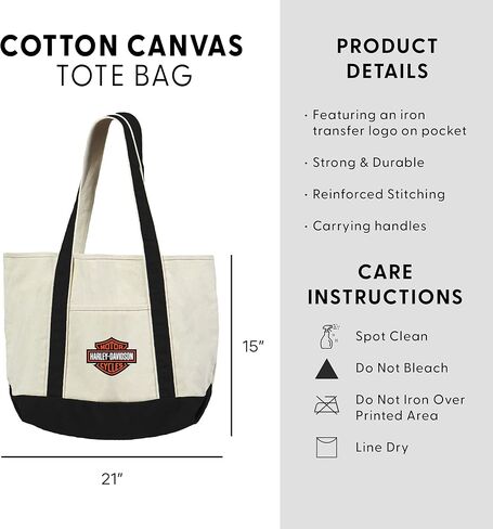 Northwest Harley-Davidson Canvas Tote Bag, Classic Motorcycle Carryall for Everyday Use, Classic Logo in Saudi Arabia