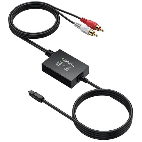 Analog to Digital Audio Converter Plug and Play RCA to Optical ADC Converter, 48KHz PCM Output, with 1.1 M RCA and 1 M Optical One-Piece Cable for Turntable CD Player to Soundbar in Kuwait