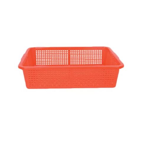 PLFB005 Colander/Basket, 14-1/4" x 11-1/4", Rectangular, Perforated, Durable, Stackable, Plastic, specify Color in Saudi Arabia