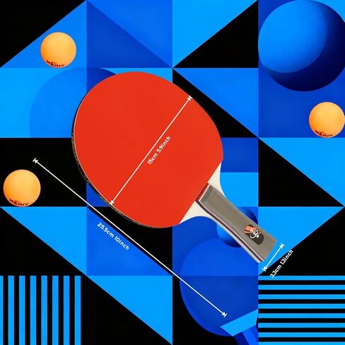 Family Premium Ping Pong Paddles Set of 4 - Advanced Table Tennis Rackets, 6 Training Ping Pong Balls, Competitive or Recreational Play - Indoor and Outdoor Compatible in Saudi Arabia