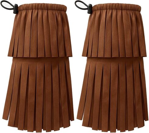 Women 'Hippie Fringe Boot يغطي الستينيات 70s موضوع الهبي الساق الدافئ بني براون يغطي إكسسوارات أزياء الهبي للنساء ، حفل خلع الملابس الهندي الهندي Pocahontas Cosplay (أسلوب قصير) in Kuwait