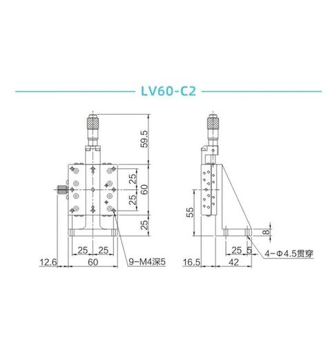 LV60 Z محور 60*60 مللي متر انزلاق الجدول دليل النزوح العمودي رفع غرامة ضبط منصة عبر الأسطوانة دليل الخطي المرحلة انزلاق in Kuwait