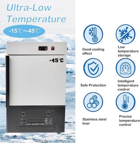 Ultra Low-temperature Freezer -45°C/-49°F Portable Lab Cryogenic Freezer 30L for Laboratory Samples Storage Electronics Chemistry in Kuwait