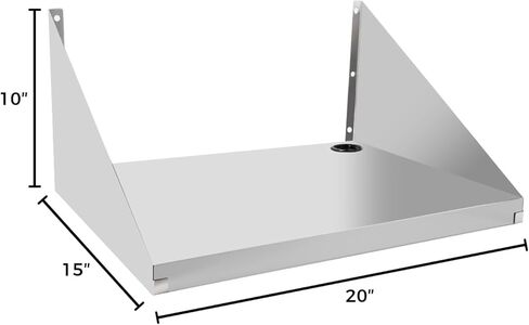 Stainless Steel Microwave Shelf Wall Mount, 18" x 24" Commercial Heavy Duty Metal Appliance Wall Mounted Shelf, 200 lb Commercial Microwave Rack for Restaurant, Kitchen, Bar and Shop in Saudi Arabia