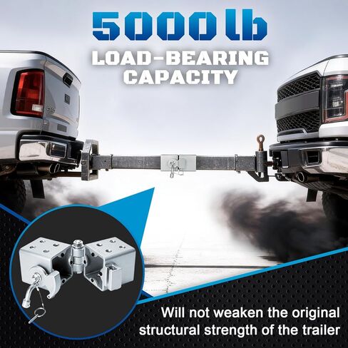 طقم لسان المقطورة القابل للطي، يوفر مساحة تخزين، تصنيف 5000 رطل، لسان مقطورة 3 × 3 بوصة، فولاذ عالي الكربون مقاوم للتآكل والصدأ، قفل مزدوج، سهل التركيب، ضمان لمدة 5 سنوات in Kuwait