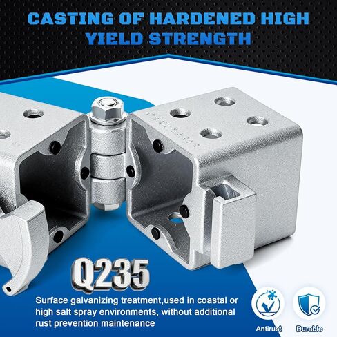 طقم لسان المقطورة القابل للطي، يوفر مساحة تخزين، تصنيف 5000 رطل، لسان مقطورة 3 × 3 بوصة، فولاذ عالي الكربون مقاوم للتآكل والصدأ، قفل مزدوج، سهل التركيب، ضمان لمدة 5 سنوات in Kuwait