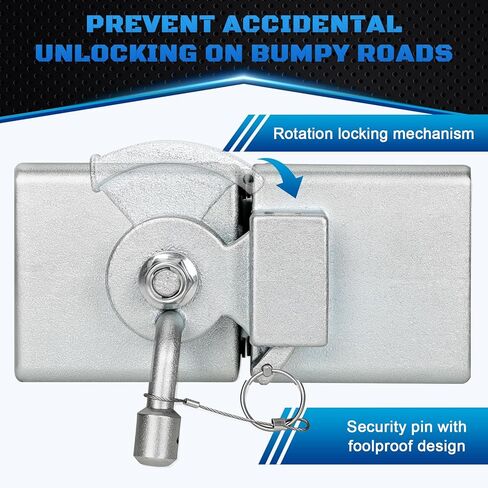 طقم لسان المقطورة القابل للطي، يوفر مساحة تخزين، تصنيف 5000 رطل، لسان مقطورة 3 × 3 بوصة، فولاذ عالي الكربون مقاوم للتآكل والصدأ، قفل مزدوج، سهل التركيب، ضمان لمدة 5 سنوات in Kuwait