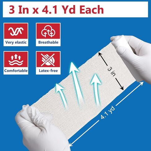 40 Pack Gauze Rolls, 3 in x 4.1 Yards, Premium Gauze Wrap Roll for Wounds, Bandage Wrap Rolled Gauzes, Mummy Wraps, Individually Wrapped in Saudi Arabia
