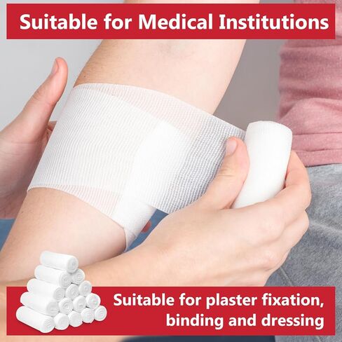40 Pack Gauze Rolls, 3 in x 4.1 Yards, Premium Gauze Wrap Roll for Wounds, Bandage Wrap Rolled Gauzes, Mummy Wraps, Individually Wrapped in Saudi Arabia