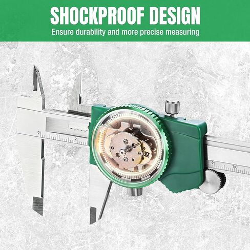 SK Metric Dial Caliper, 150mm Caliper Measuring Tool with Shock-Proof Design, 4 Measurement Methods Stainless Steel Calipers, ±0.03mm Accuracy in Saudi Arabia