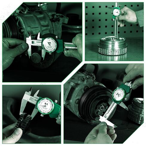 SK Metric Dial Caliper, 150mm Caliper Measuring Tool with Shock-Proof Design, 4 Measurement Methods Stainless Steel Calipers, ±0.03mm Accuracy in Saudi Arabia