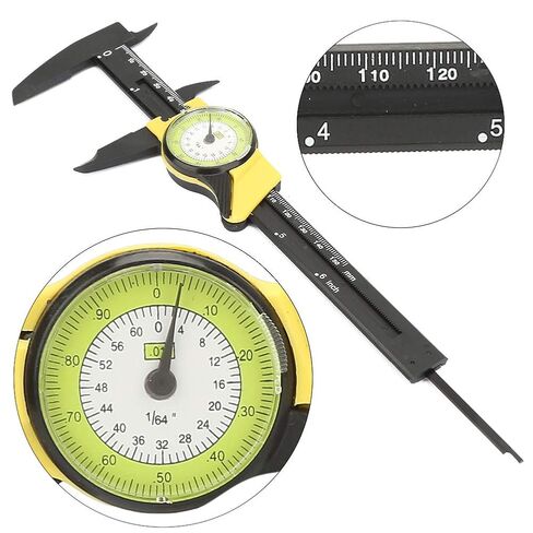 0-150Mm Plastic Dial Vernier, Caliper Measuring Tool Plastic Dial Caliper Caliper Ruler Roofessional Measure Tool (Yellow (Imperial)) in Saudi Arabia