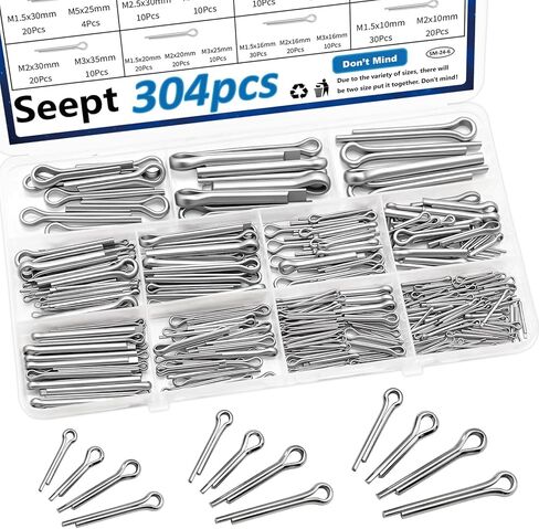 105 Pcs Cotter Pins 7-Values R Cotter Pin Assortment Kit 304 Stainless Steel Cotter Pins Hitch Pin Clip Tractor Cotter Pin Used for Hitch Pin Lock System, Trucks, Engine Hardware Pin in Kuwait