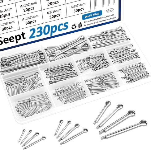 105 Pcs Cotter Pins 7-Values R Cotter Pin Assortment Kit 304 Stainless Steel Cotter Pins Hitch Pin Clip Tractor Cotter Pin Used for Hitch Pin Lock System, Trucks, Engine Hardware Pin in Kuwait
