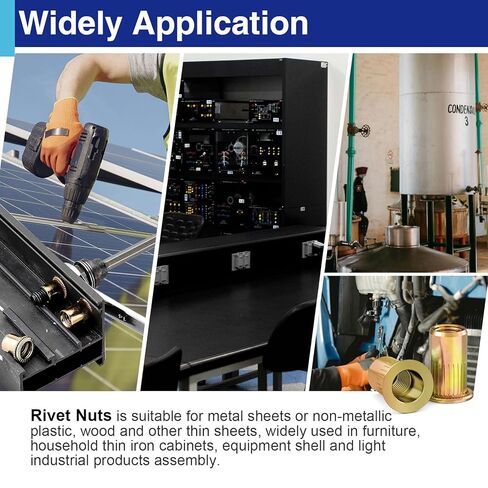 1/4-20 Rivet Nuts, Zinc Plated Carbon Steel Threaded Insert Rivnut Nutsert, Flat Head UNC 20 Pcs in Kuwait