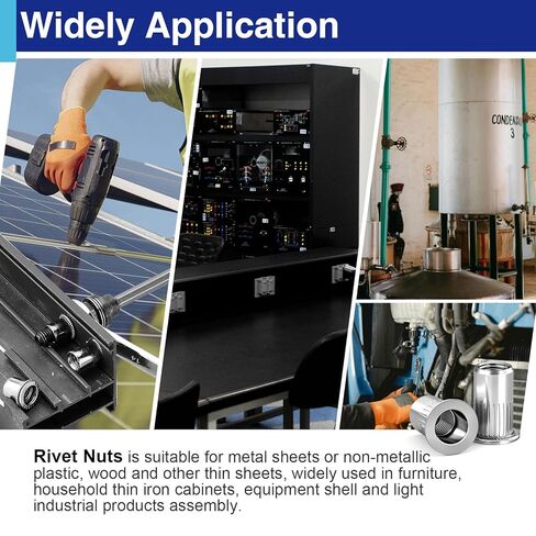 1/4-20 Rivet Nuts, UNC 304 Stainless Steel, Rivnut Threaded Insert Flat Head Knurled Body 20 Pcs in Kuwait