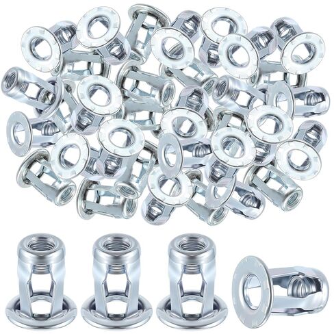 50 Packs Jack Nut 1/4''-20 Threaded Insert Petal Nuts Srew Anchor Spider Blind Fasteners Dowels for Plastic Zinc Plate Aluminum Alloy Steel Pipe Iron Sheet Hollow Plate in Kuwait