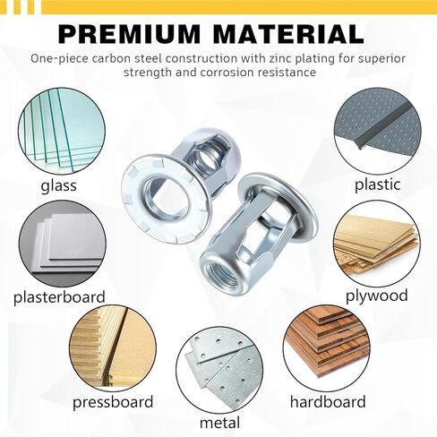 50 Packs Jack Nut 1/4''-20 Threaded Insert Petal Nuts Srew Anchor Spider Blind Fasteners Dowels for Plastic Zinc Plate Aluminum Alloy Steel Pipe Iron Sheet Hollow Plate in Kuwait